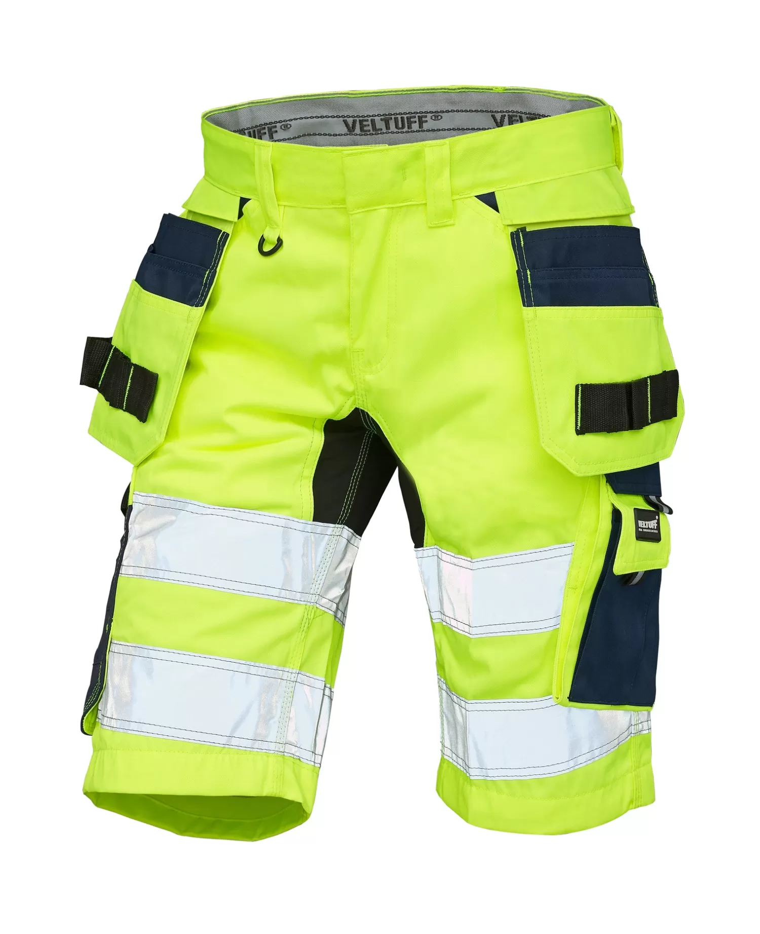 Clearance VELTUFF Hi-vis Arbejdsshorts Med Aftagelige Hylsterlommer Gul