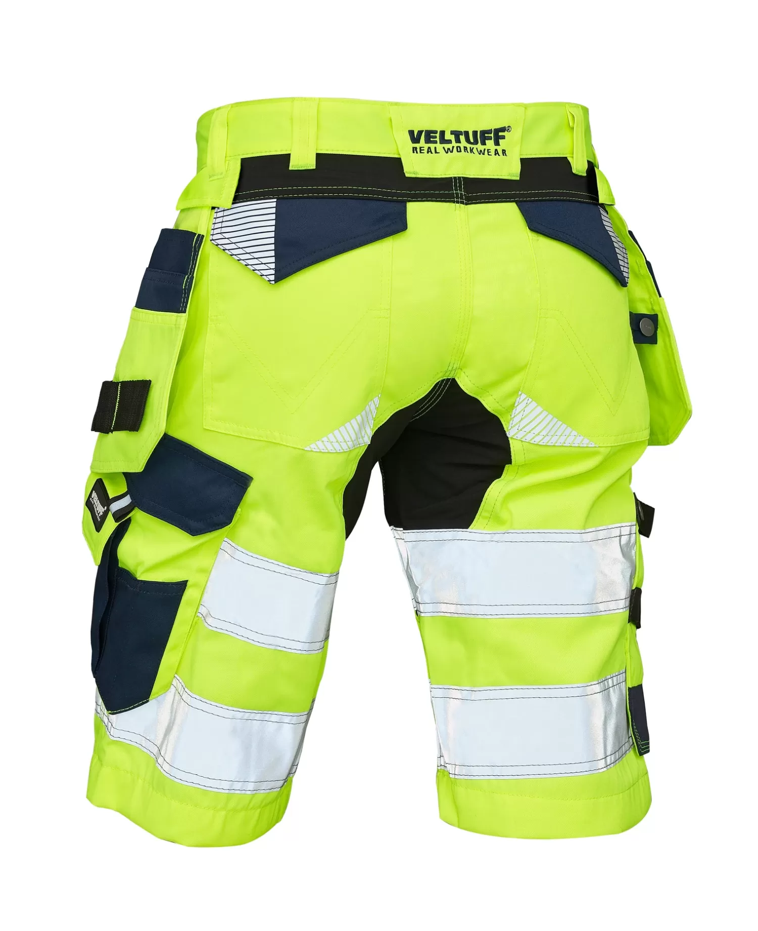 Clearance VELTUFF Hi-vis Arbejdsshorts Med Aftagelige Hylsterlommer Gul