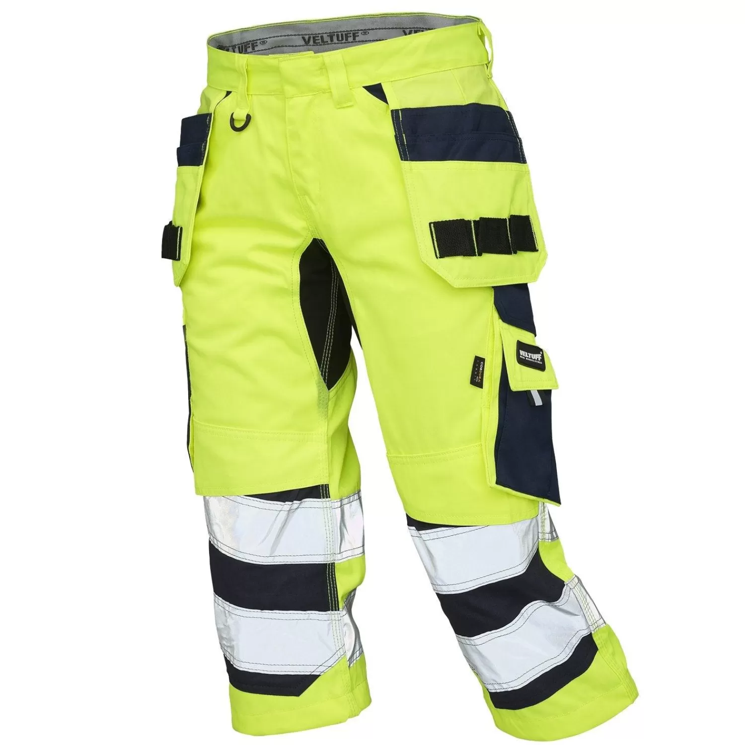 Sale VELTUFF Hi-vis Refleks Arbejdsbukser Med 3/4 Længde