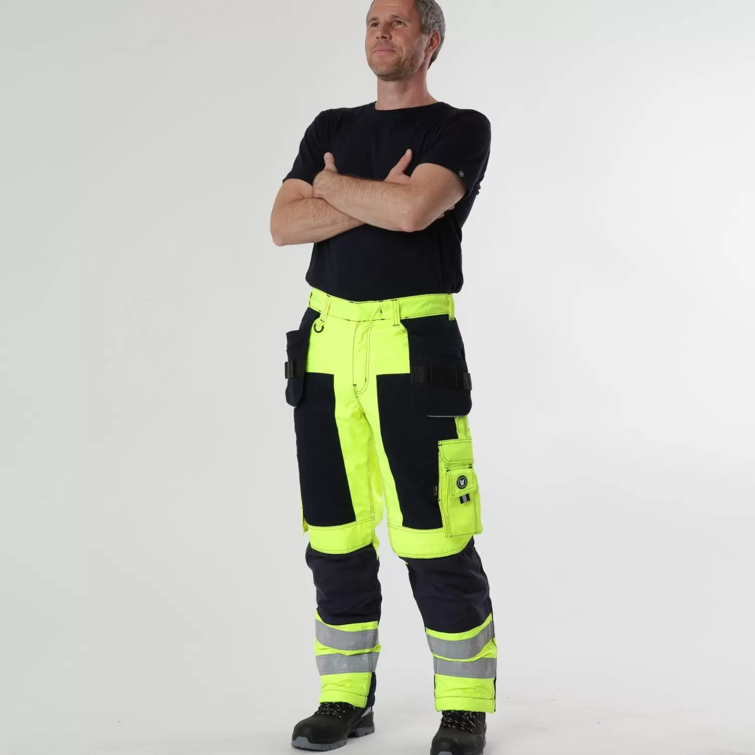 Cheap VELTUFF Hi-vis Vinterbukser Med Reflekser Gul/marineblå