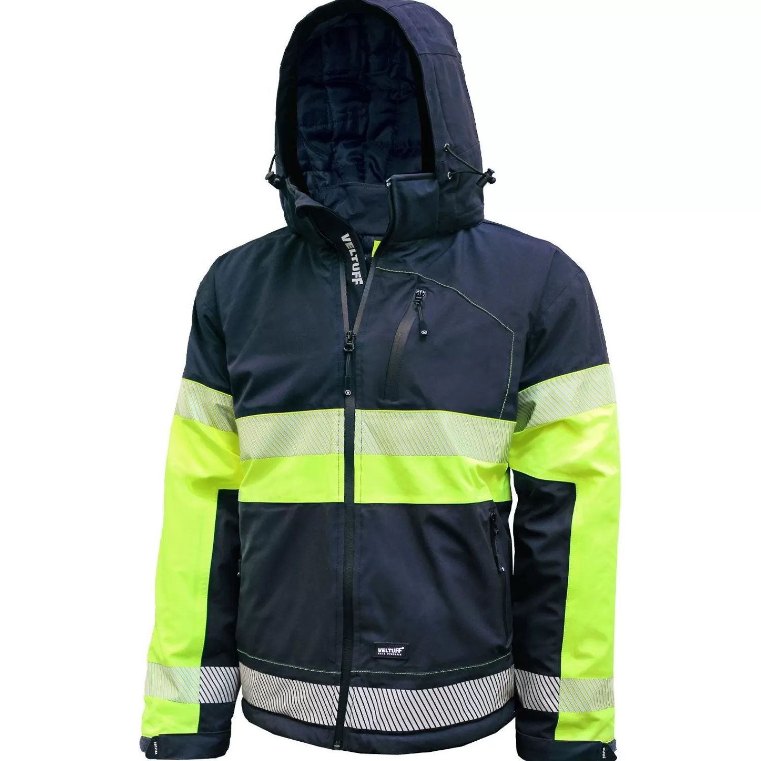 Online VELTUFF Protex1 Vinter Hi-Vis Arbejdsjakke Marineblå/gul